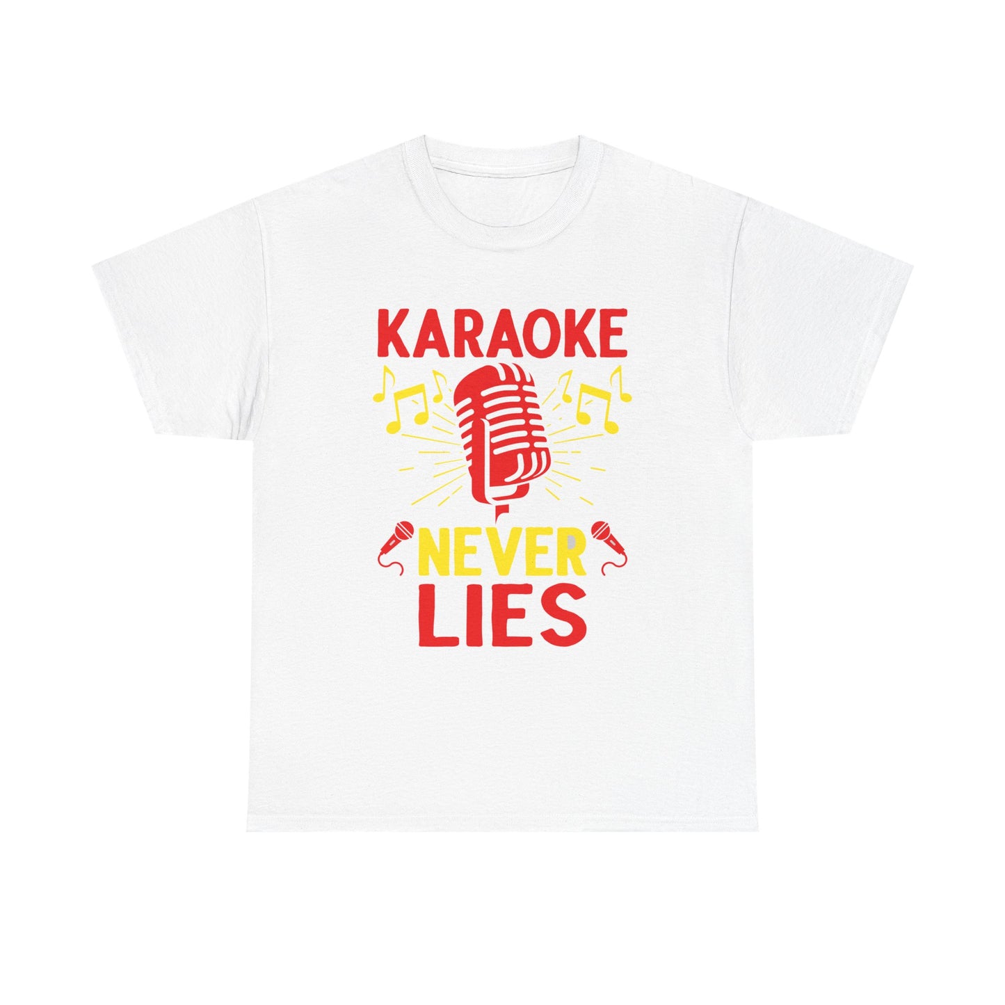 Music Nostalgia, 'Karaoke Never Lies' Unisex Heavy Cotton Tee, Fun Karaoke T-Shirt, Music Lover Gift, Party Shirt, Singing Tee, Casual Wear
