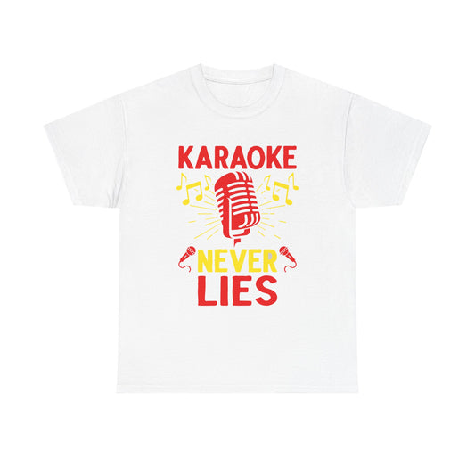 Music Nostalgia, 'Karaoke Never Lies' Unisex Heavy Cotton Tee, Fun Karaoke T-Shirt, Music Lover Gift, Party Shirt, Singing Tee, Casual Wear