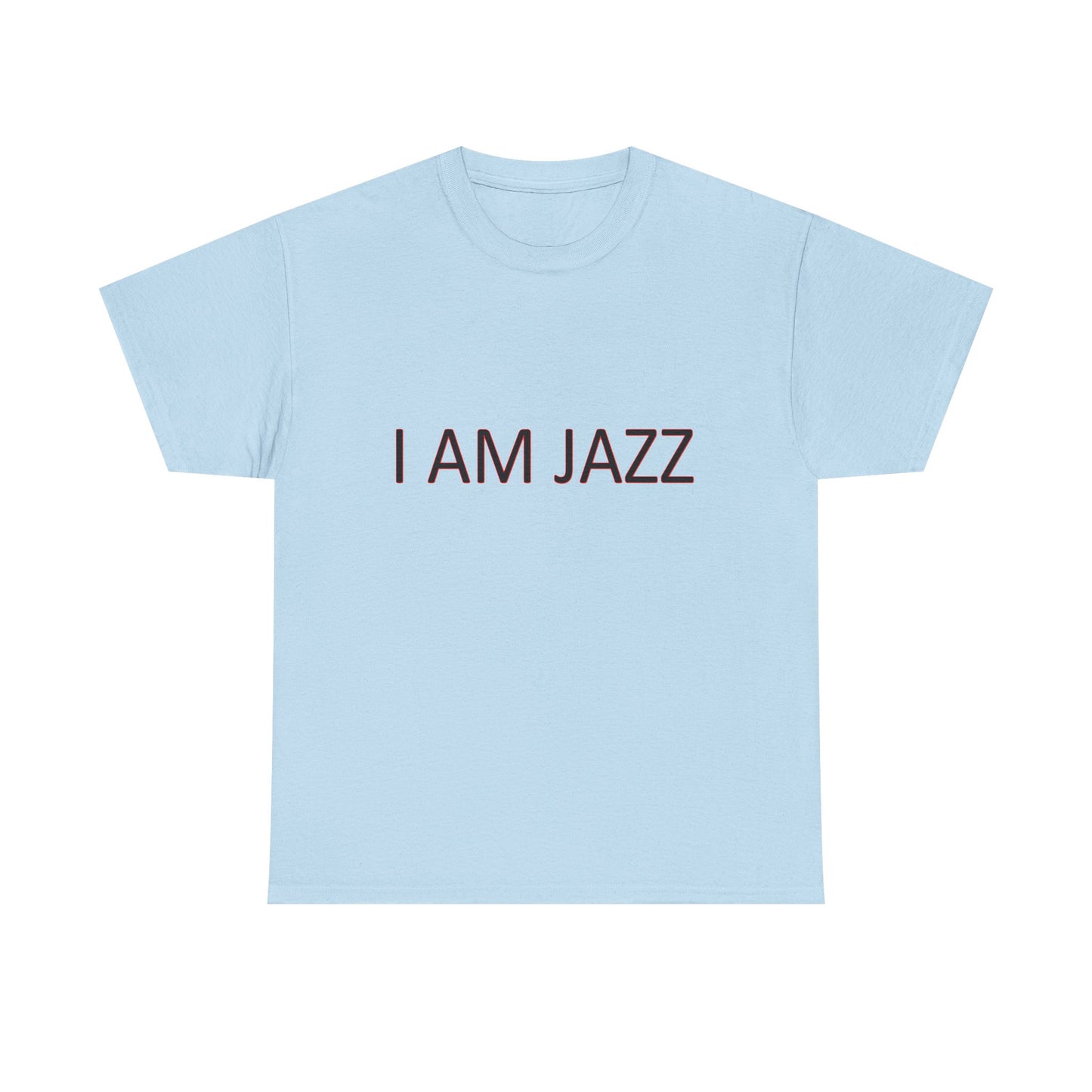 Music Nostalgia I AM JAZZ Unisex Cotton Shirt, Colorful Boho and Hippie Style Top, Artistic Typographic Design Shirt