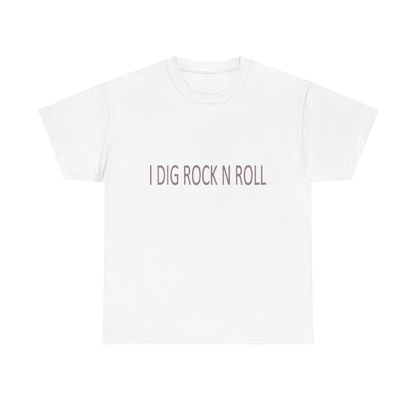 Music Nostalgia I DIG ROCK N ROLL Unisex Cotton Shirt, Colorful Boho and Hippie Style Top, Artistic Typographic Design Shirt