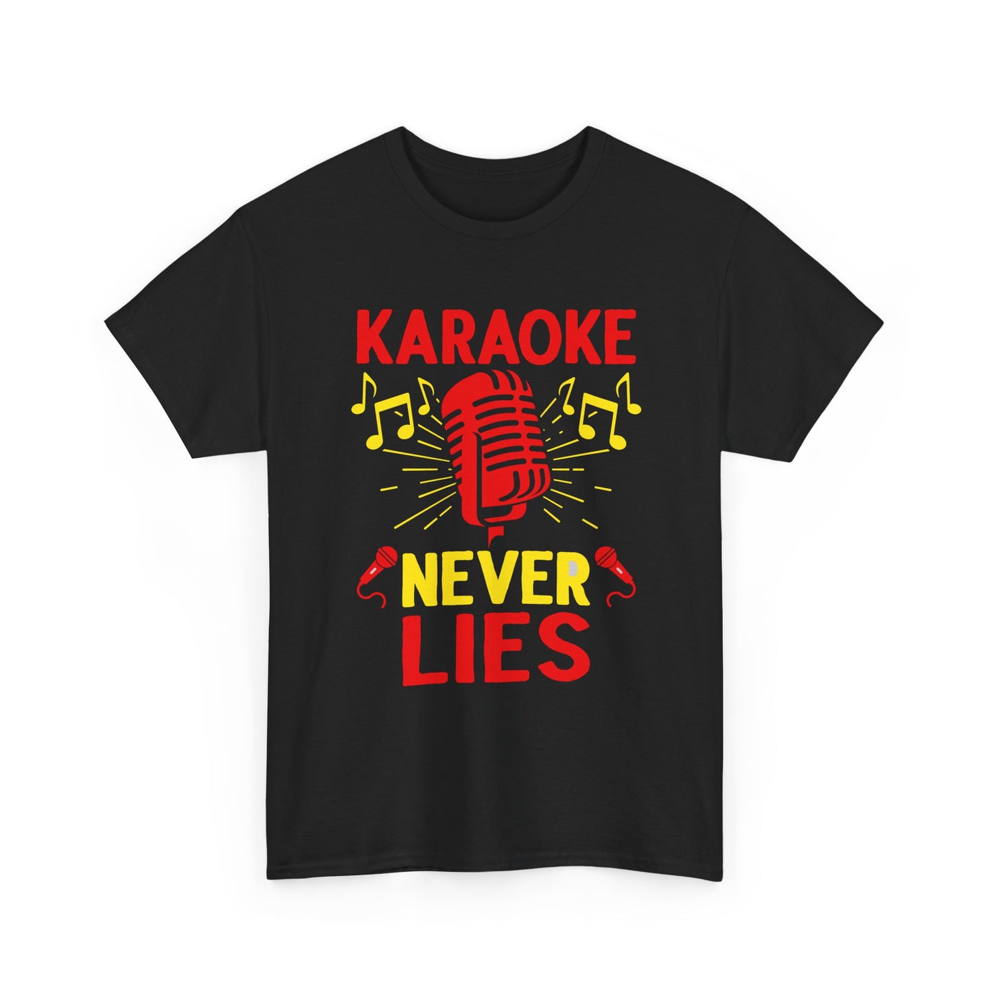 Music Nostalgia, 'Karaoke Never Lies' Unisex Heavy Cotton Tee, Fun Karaoke T-Shirt, Music Lover Gift, Party Shirt, Singing Tee, Casual Wear