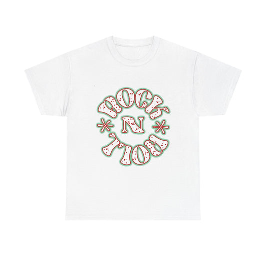 Music Nostalgia Rock N Roll Unisex Cotton Tee, Colorful Boho and Hippie Style Top, Artistic Typographic Design